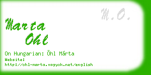 marta ohl business card