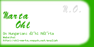 marta ohl business card